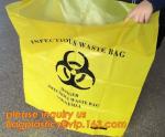 biodegradable biohazard eco bag, PE poly Biohazard Medical Waste Disposable Bag,