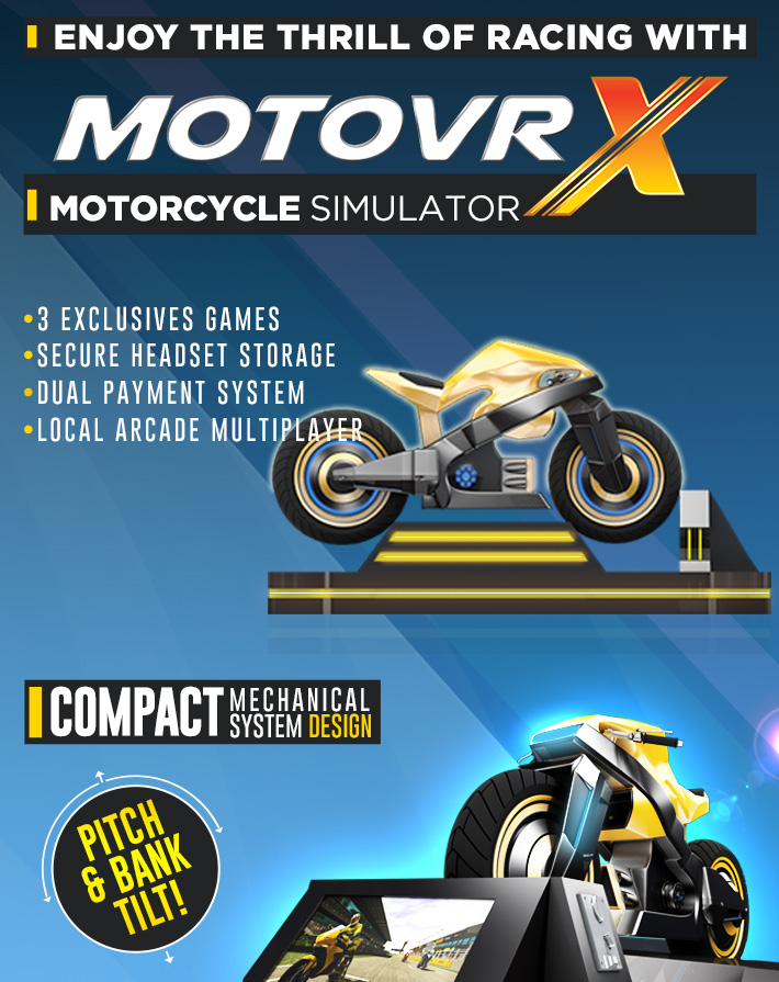 SSD 120 G VR Motion Simulator , Secure Headset Storage Virtual Reality Motorcycle