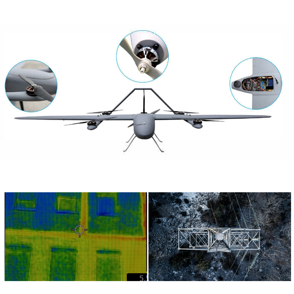 VTOL Fixed Wing Aerial Mapping Drone Automatic Planning 5.5KG 500 Million Pixel 3D Modeling With 5 Eye Tilting Camera