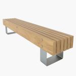 Long Commerical Street Backless Bench Factory Price Outdoor Metal Solid Wood