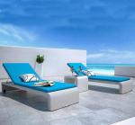 PE Rattan Chaise Lounge chairs Leisure Aluminium Outdoor Garden patio beach