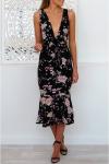 hot sexy V neck new design dress women Floral summer dress