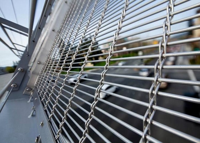 10m Woven Architectural Metal Mesh / Decorative Mesh Curtain For Construction