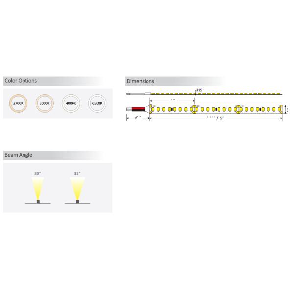 2835 Angled Series Bare LED Strip 30° / 35° IP20 2700K - 5700K LED Strip Light 24V