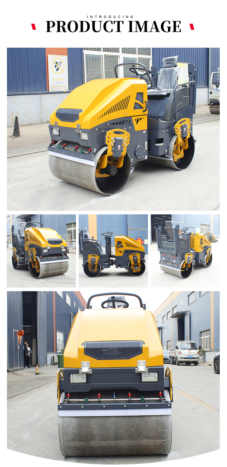 1 Ton 1.5T 1.6T 2T 2.5T Diesel EPA Mini Road Roller Compactor for Retail 2400*1150*1500mm