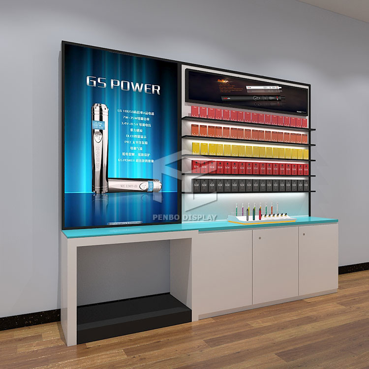 MDF Smoke Glass Shop Display Cabinet ODM