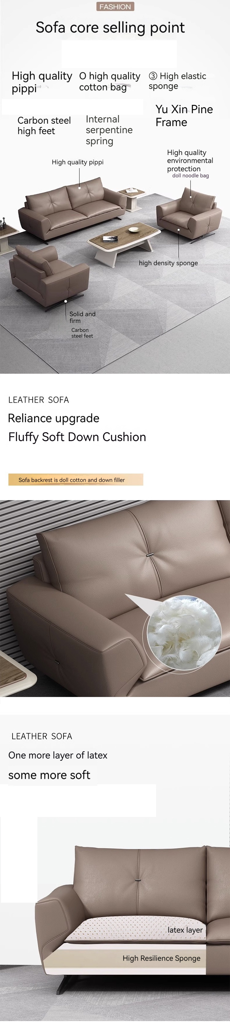 Office Furniture Gray Leather Modular Sectional Sofa Set for Office Collaboration
