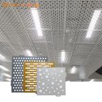 Interior suspended metal ceiling customized artistic perforated aluminum ceiling
