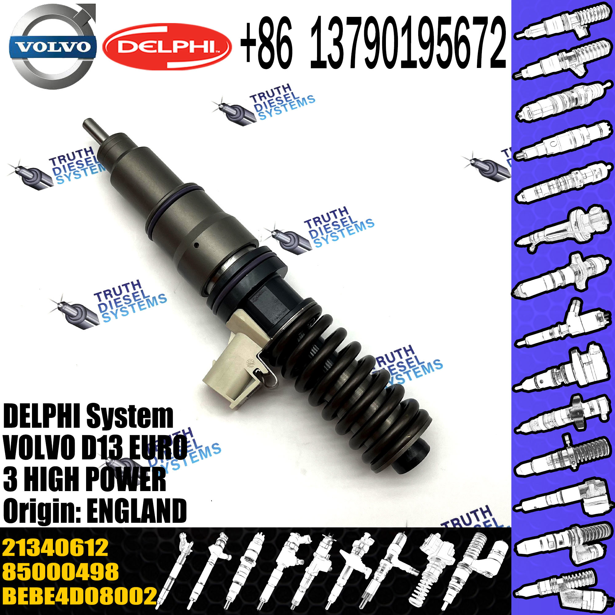 Fuel Injector 21371673 VOE21371673 21340612 for VOL EC380D EC480D Excavator BEBE4D24002