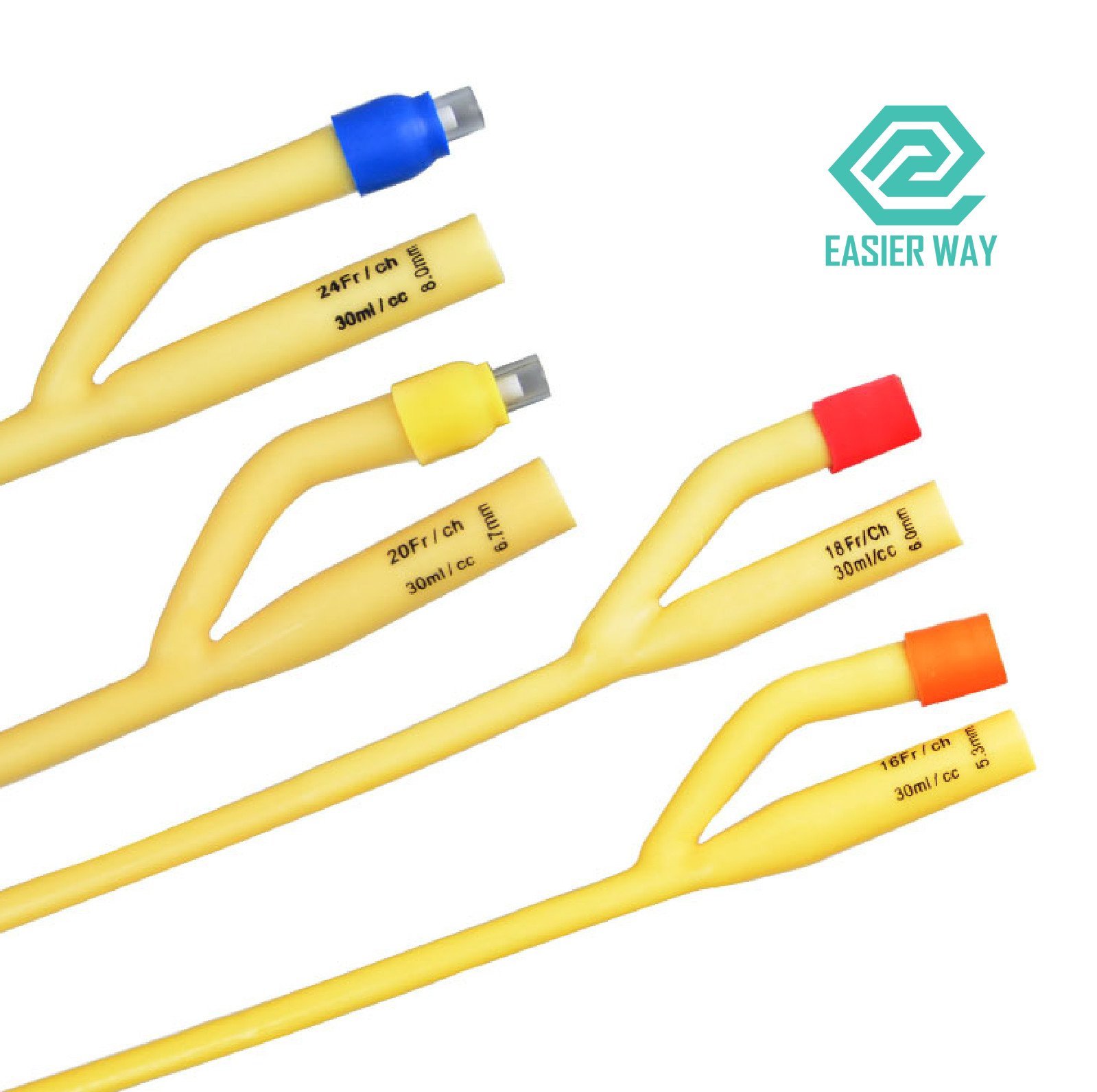 EO Sterilization Medical Disposable Supplies 8-26fr 2 Ways 3 Ways Latex Foley Catheter