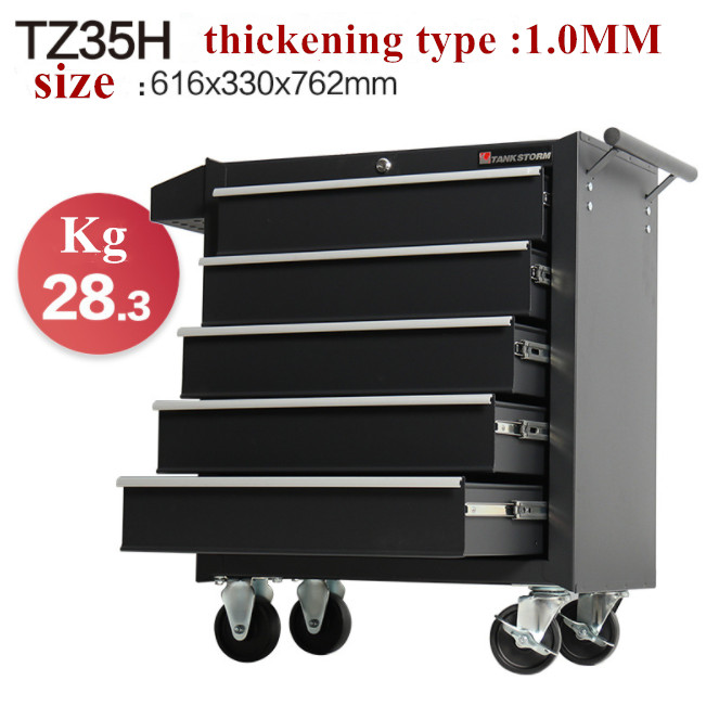 2 Drawers 0.8mm OEM Rolling Tool Carts , Tool Storage Trolley