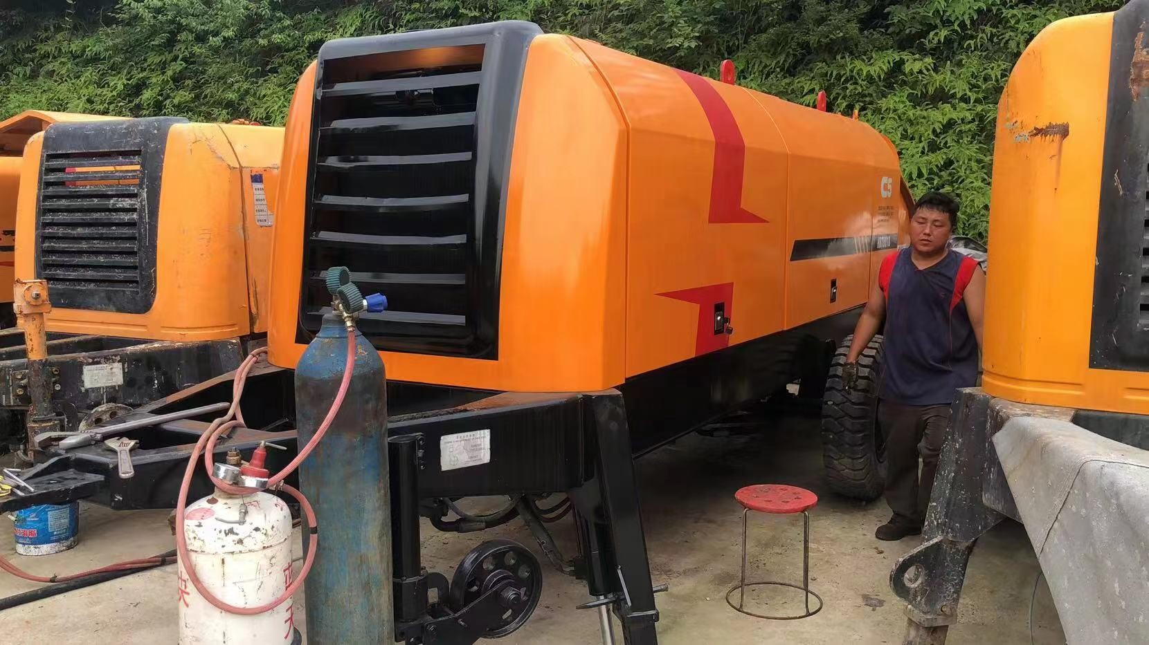 Rexroth Used Shacman Stationary Concrete Pump HBT60C 6830×2125×2685mm
