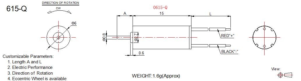 Micro Coreless Brushed Motor 3 Volt 6mm Diameter 15mm Length For Electric Toys