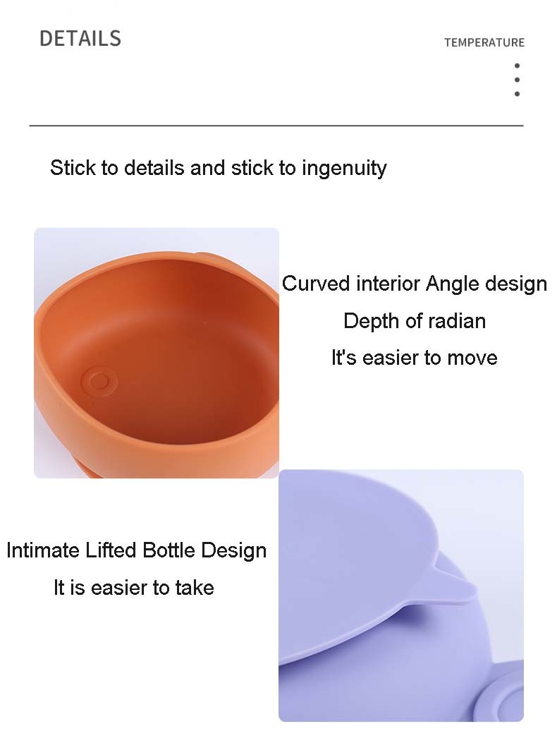Anti Slip And Drop Resistant Silicone Baby Bowl With Super Strong Suction At The Bottom Baby Self Feeding Silicone Bowl