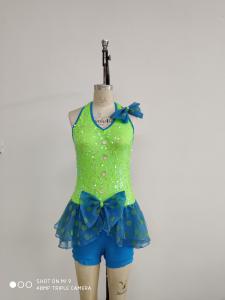 China Green And Blue Show Dance Wear Pattern Performance Clothing wholesale