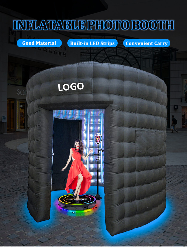 Pop Up Photo Booth Enclosure LED Inflatabl Booth Customized Size 3*2.7 M