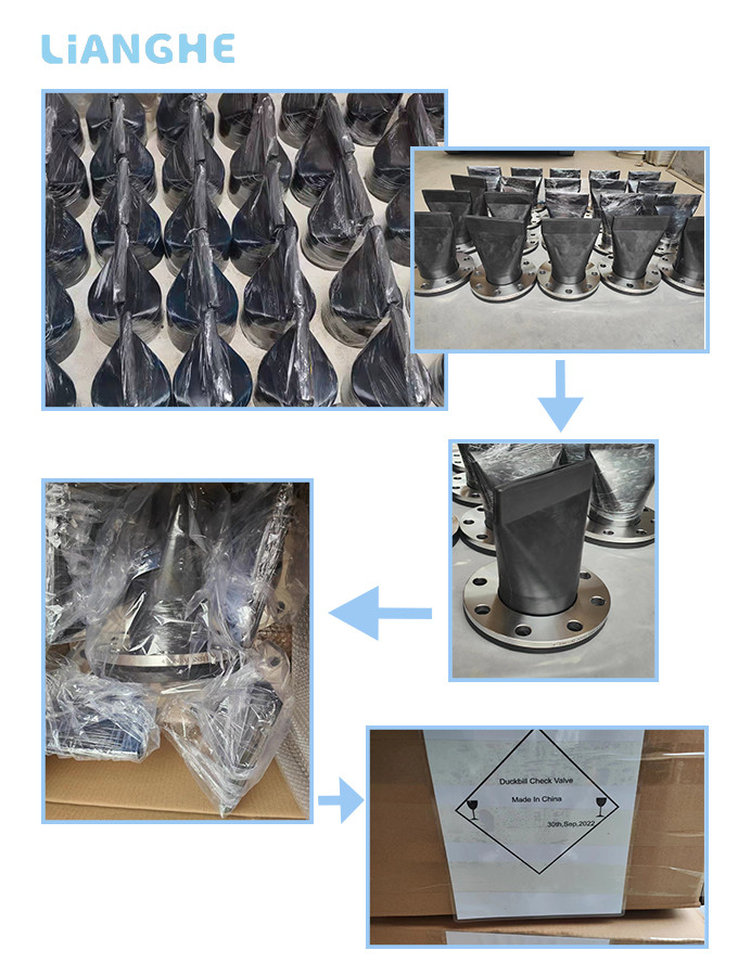 EPDM Flange Type DN100 Rubber Duckbill Check Valve For Sewage Discharge Corrosion Abrasion Weather Resistance