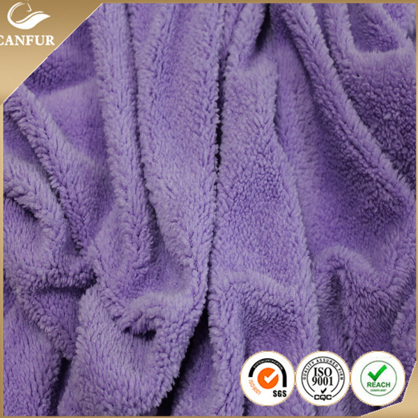 Knitted Weft 100% Polyester Denim Sherpa Lining Fabric for Lining Soft and Insulating