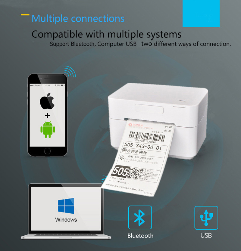 Thermal Barcode Label Printer With Label Holder– Compatible with Amazon Ebay Etsy Shopify 4×6 Shipping Label Printer
