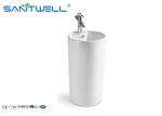 Free Standing white pedestal basin Elegant Design sanitaryware ceramic bathroom