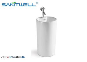 China Free Standing white pedestal basin Elegant Design sanitaryware ceramic bathroom wholesale