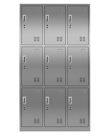 Stable Performance 9 Door Steel medicine display cabinet , Home Clothing Metal