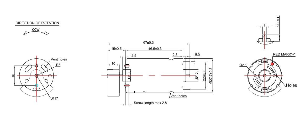 RS 395 24v Vibration Motor / Big Vibration Motor With Powder Metallurgy Vibrator