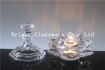 Crystal lotus flower candle holder with glass stand