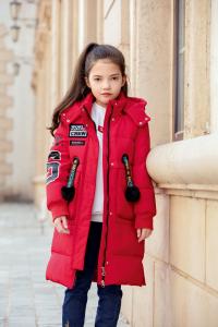 China Bilemi Long Hooded Outerwear Kids Down Jacket Winter Jacket For Girls wholesale