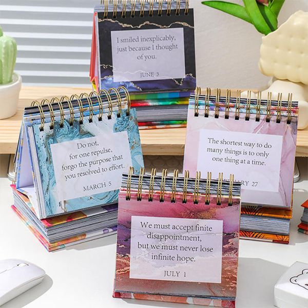 2026 Custom Printing 365 Day Creative Desk Top Motivational Inspirational Daily Standing Flip Desk Calendar