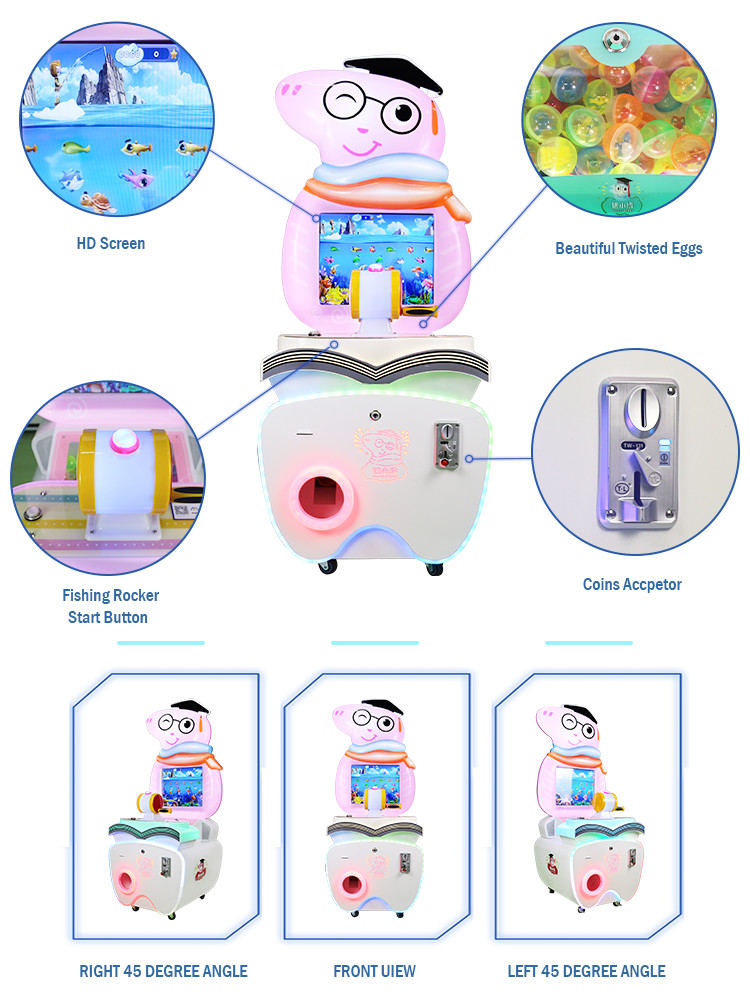 Kids Arcade Fishing Machine Cute Children Attractive Arcade Fishing Cabinet for Sale