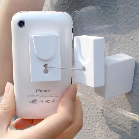 COMER anti-theft cable lockcellphone pull box retractor display stands holders wall mounted