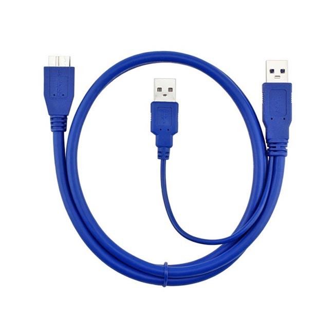 Double Head Micro B To USB 3.0 Charging Cable 0.6m PVC Hard Disk Data Cable