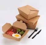 720ml Food Grade Container For Food Take Away Kraft Paper Box For Picnic Food