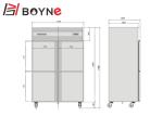 4 Door Commercial Stand Up Refrigerator , -12°C~-18°C Industrial Kitchen
