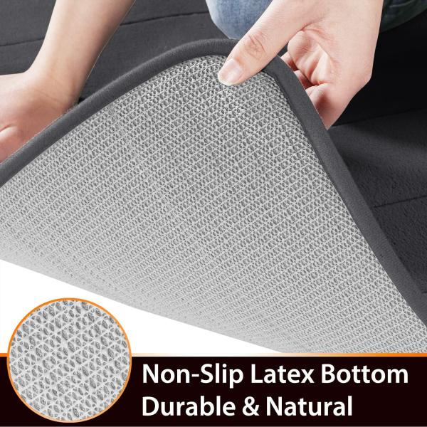 Comfortable and Durable Rectangle Memory Foam Bath Mat Rug 3pcs Bathroom Floor Rugs
