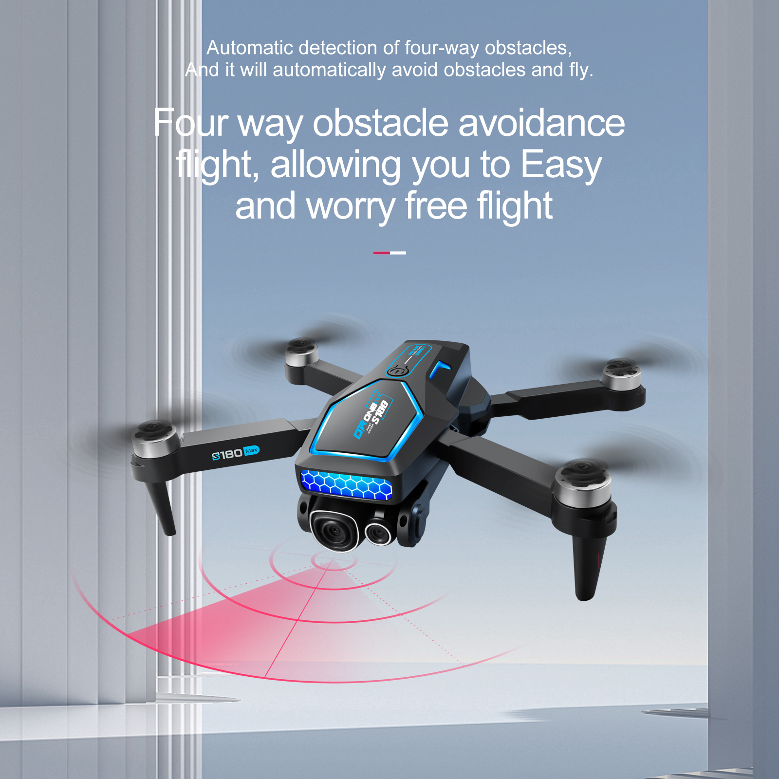 S180 Rc Brushless Drone HD Electrical Adjustment Aerial Photography Wifi Optical Flow Plastic 4 Axis Obstacle Avoidance