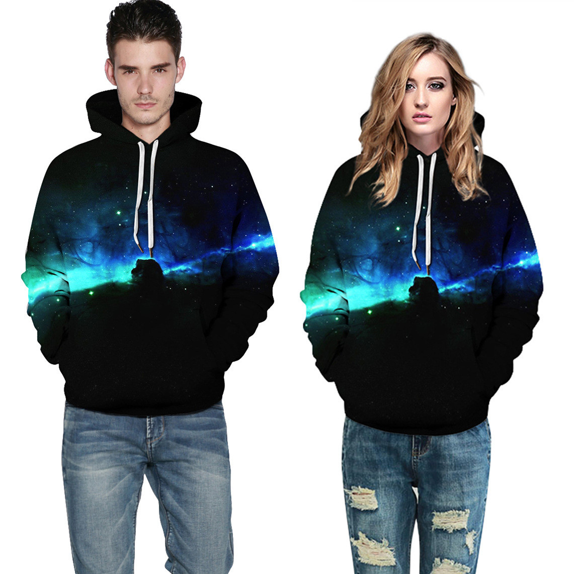 Personalized Logo Full Sublimation Hoodies Cotton Polyester Hoodie Couple Clothes