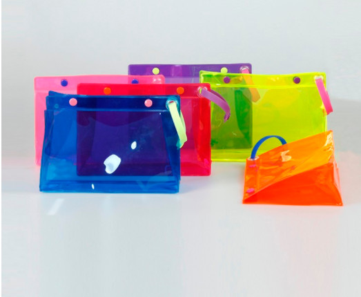 Personalized EVA Cosmetic Bag Semi Transparent Colour With Button