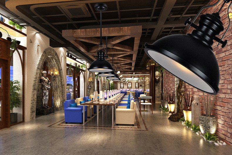 Retro Loft Industrial Style Restaurant Chandelier Bar Simple Bar Villa Project 3 head dining table light(WH-VP-236)