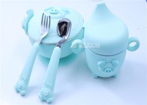 China Customized Silicone Baby Products , Silicone Suction Baby Plate With Spoon wholesale