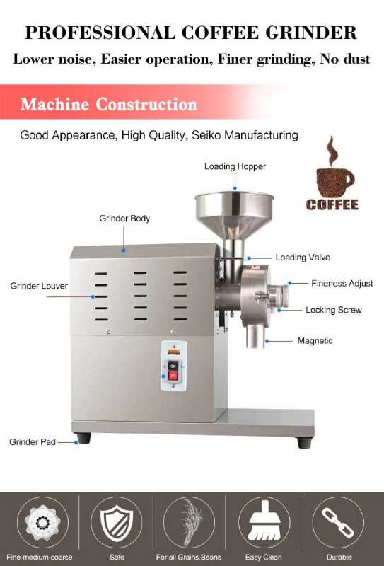 Coffee Bean Grinder Coffee Maker 304 Stainless Steel Electric Coffee Grinder