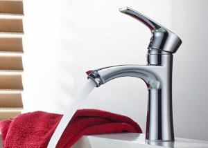 China Single Handle Vessel Vanity Bathroom Sink Faucets ROVATE Chrome Finished wholesale