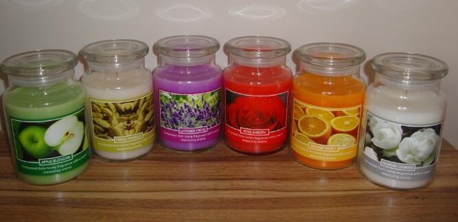 Decor candle 9x11cm popular large scented large glass jar candle with fragrance essential oil