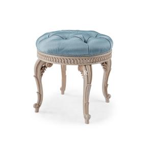 China Ash Wooden Antique Carving Design Fabric Dressing Stool wholesale