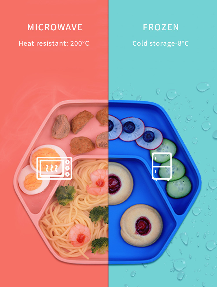 Steam Sterilization Food Safe Hexagon Baby Plate And Bowl