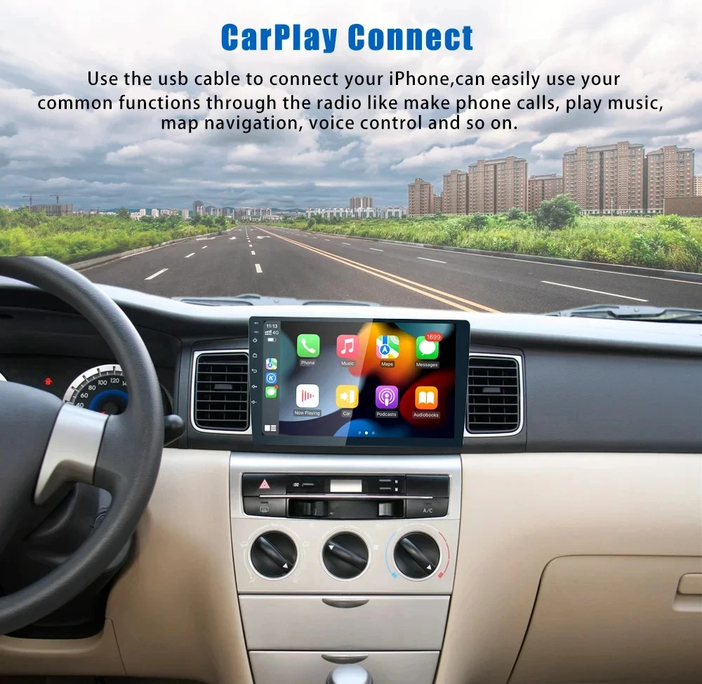Android OS Universal 9/10/12/13 Inch Car DVD Player with Touch Screen and Navigation