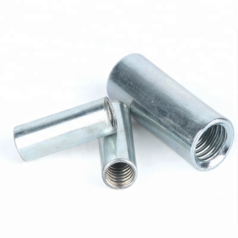 M6*18mm Grade 12.9 Galvanized Steel Long Connector Coupling Thread Nut DIN6334