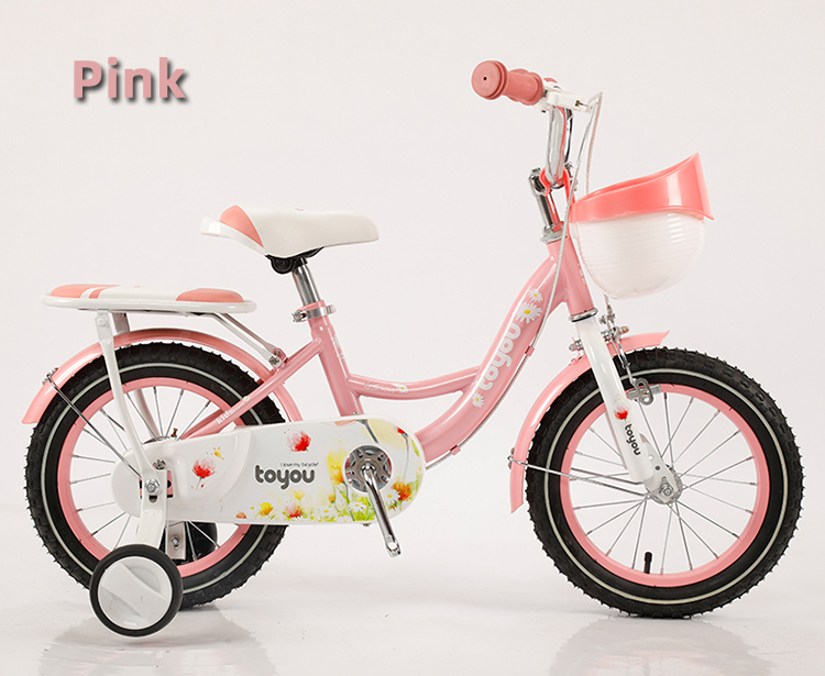 Customization 12 14 16 18 Inch Children Bike With Training Wheels And Color Matching Plastic Basket