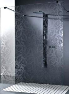 China Obscure Pattern Shower Tempered Glass , Tempered Glass Bathroom wholesale